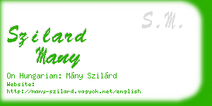 szilard many business card