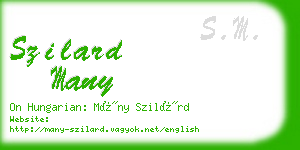 szilard many business card
